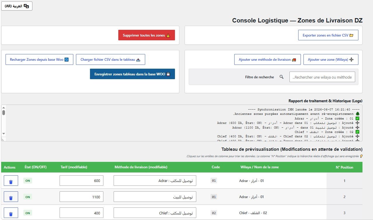Checkout Zones Livraison DZ